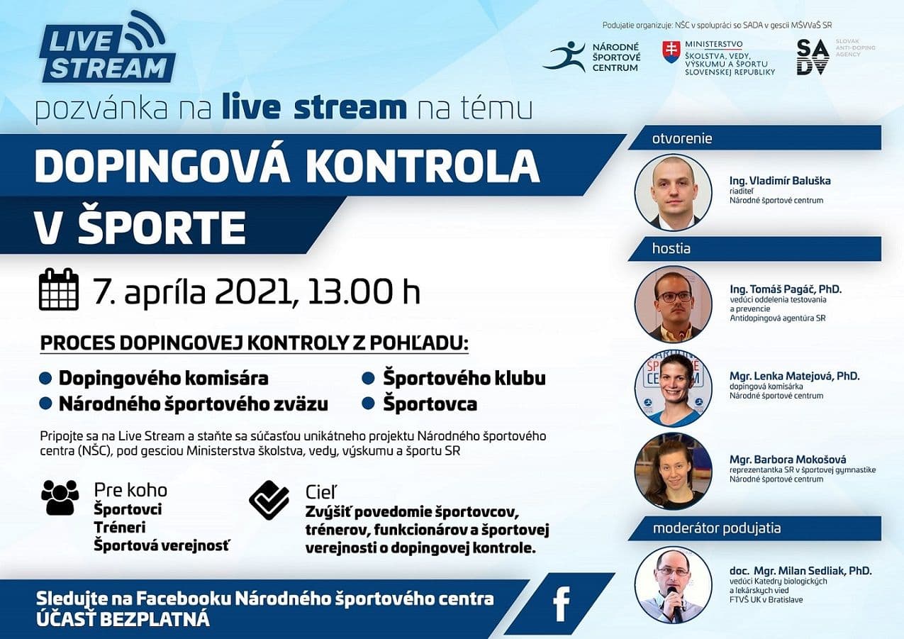Live Stream NŠC: Dopingová kontrola