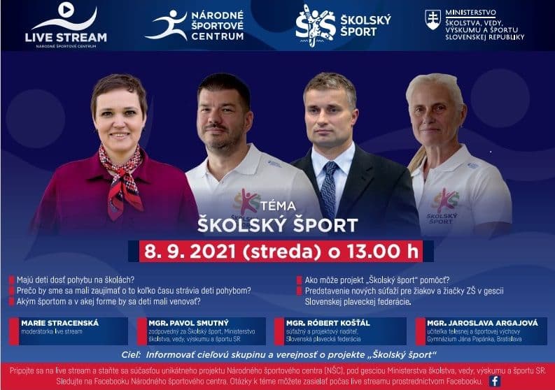 LIVE Stream NŠC: Školský šport