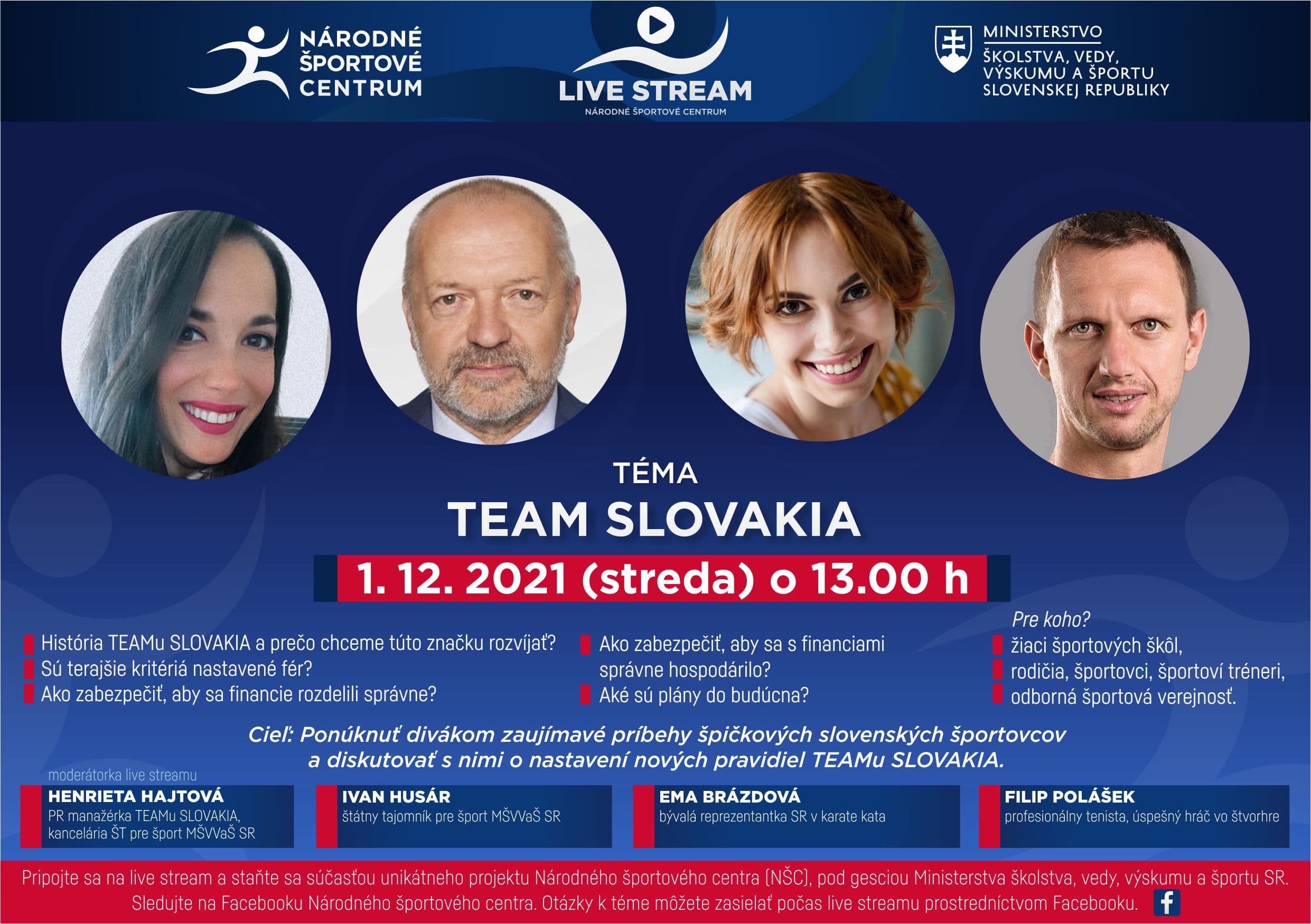 LIVE Stream NŠC: TEAM SLOVAKIA