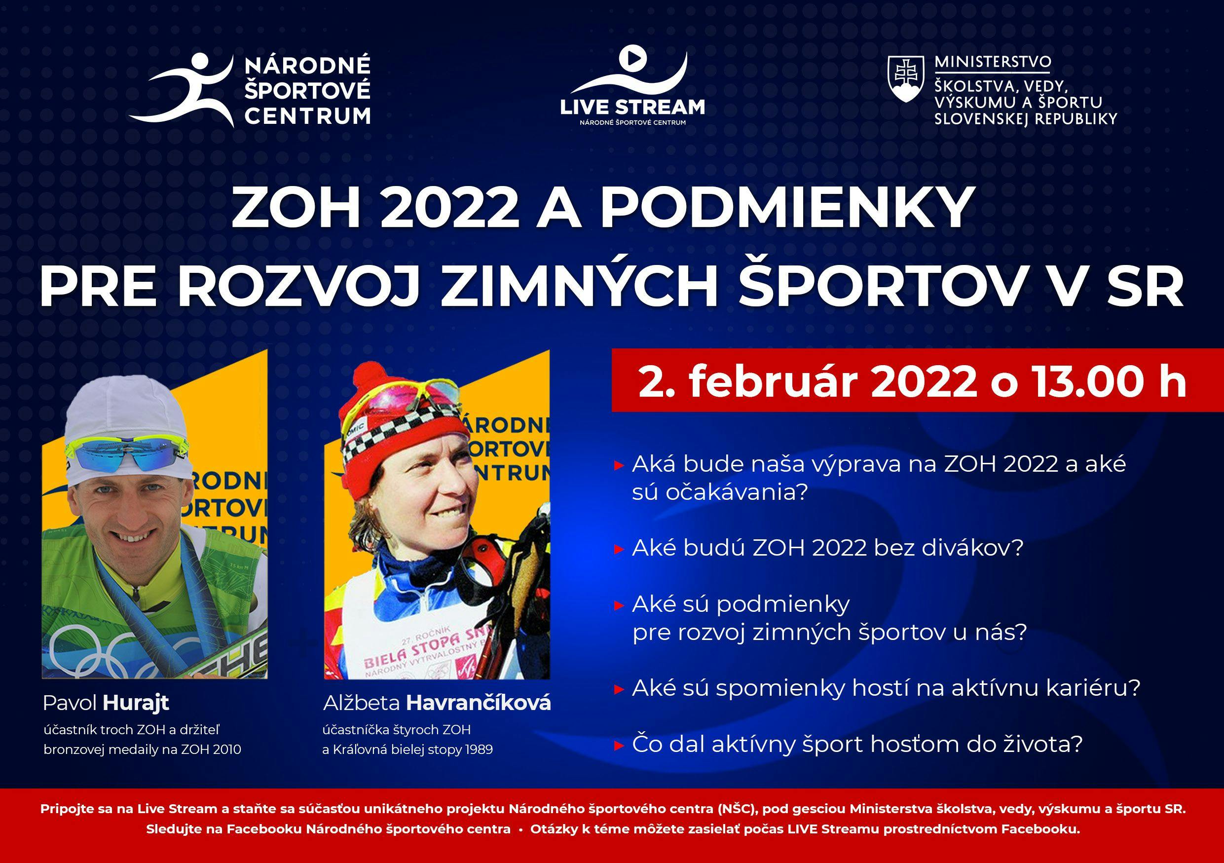 Live stream: ZOH 2022 a podmienky na rozvoj zimných športov v SR
