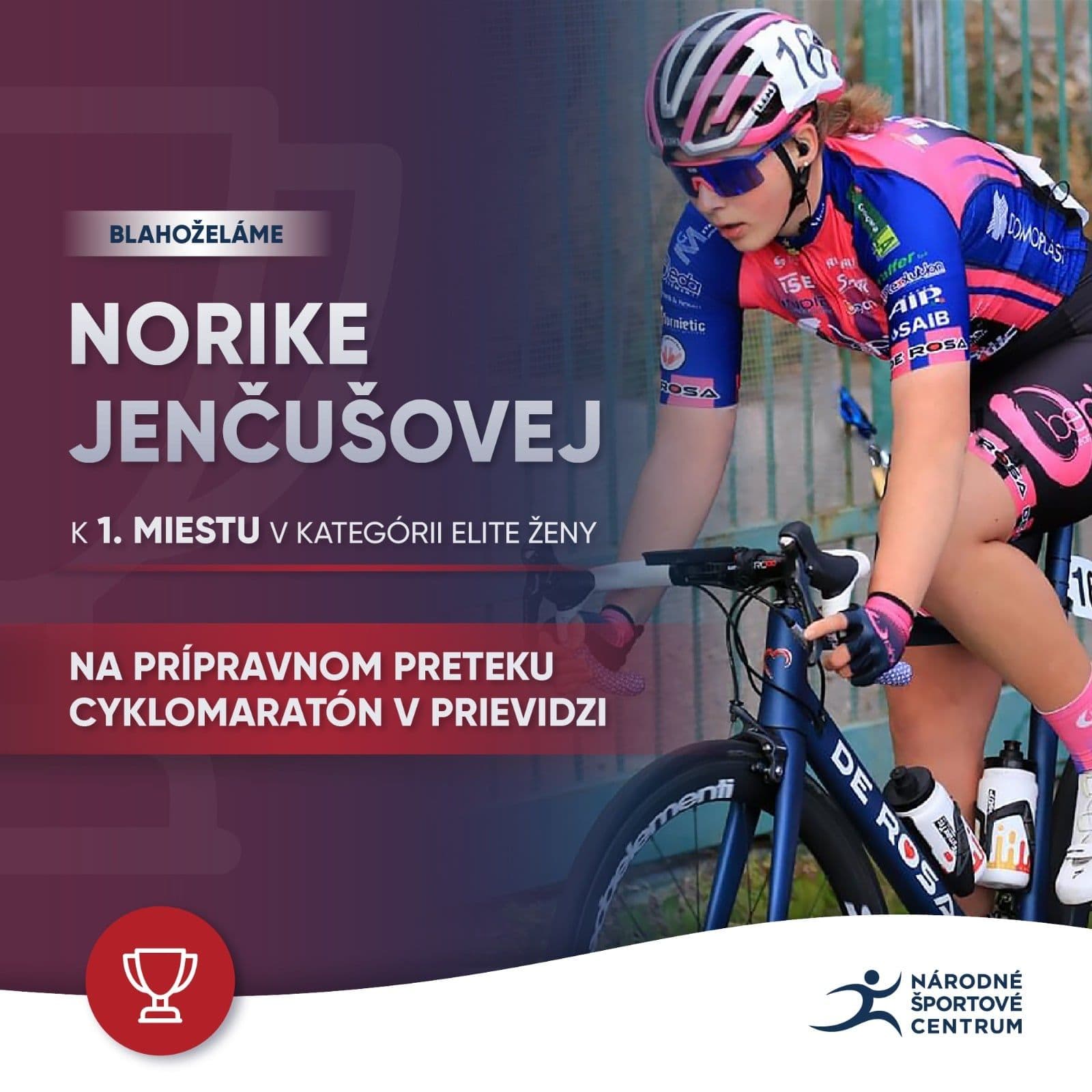 Nora Jenčušová zvíťazila na cyklomaratóne